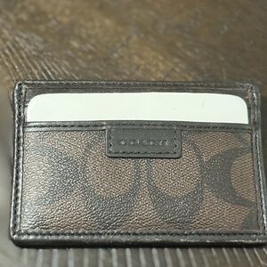 Coach Signature Mahogany Brown Card Holder